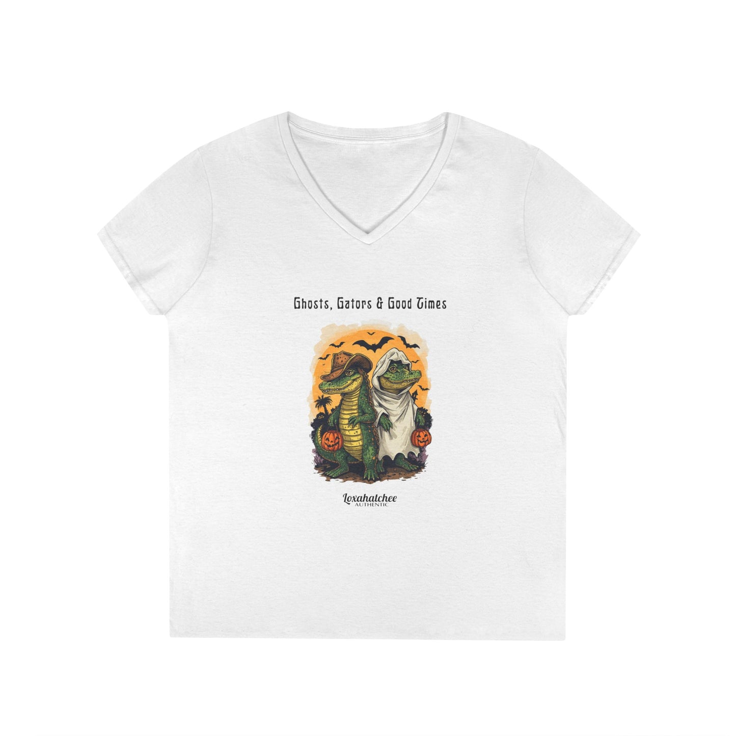 Loxahatchee Halloween Gator Women's V-Neck Tee