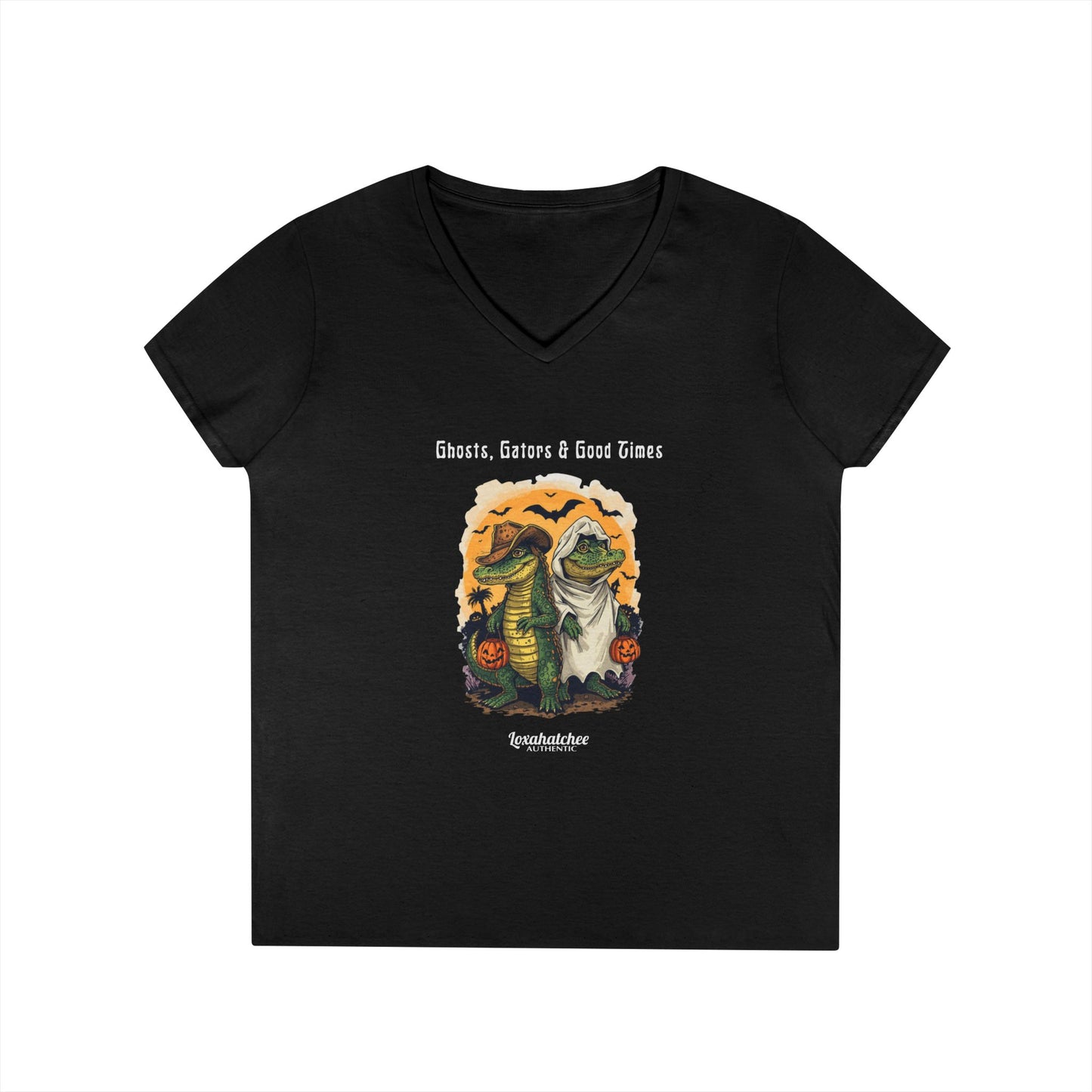 Loxahatchee Halloween Gator Women's V-Neck Tee