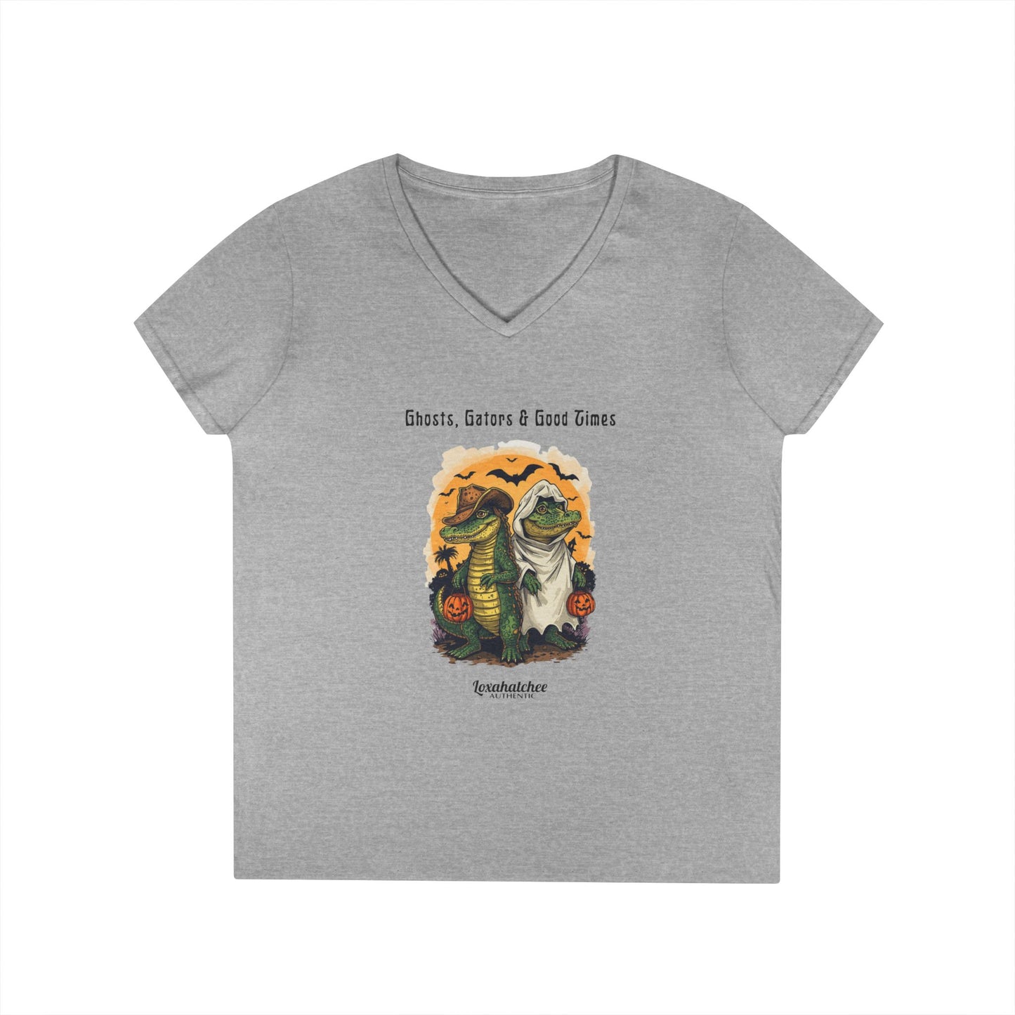 Loxahatchee Halloween Gator Women's V-Neck Tee