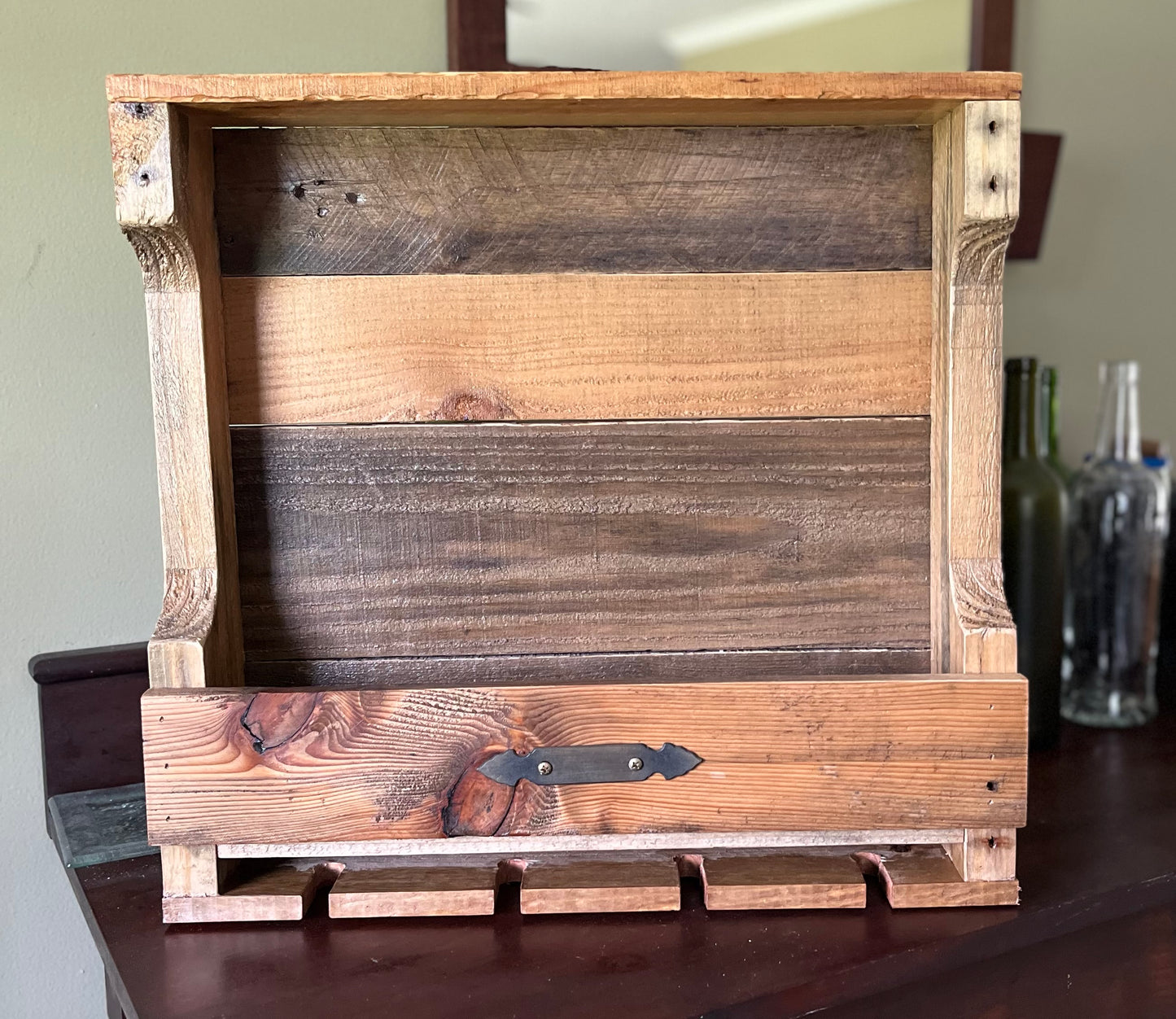 Hand Made Rustic Reclaimed Wood Wine Rack