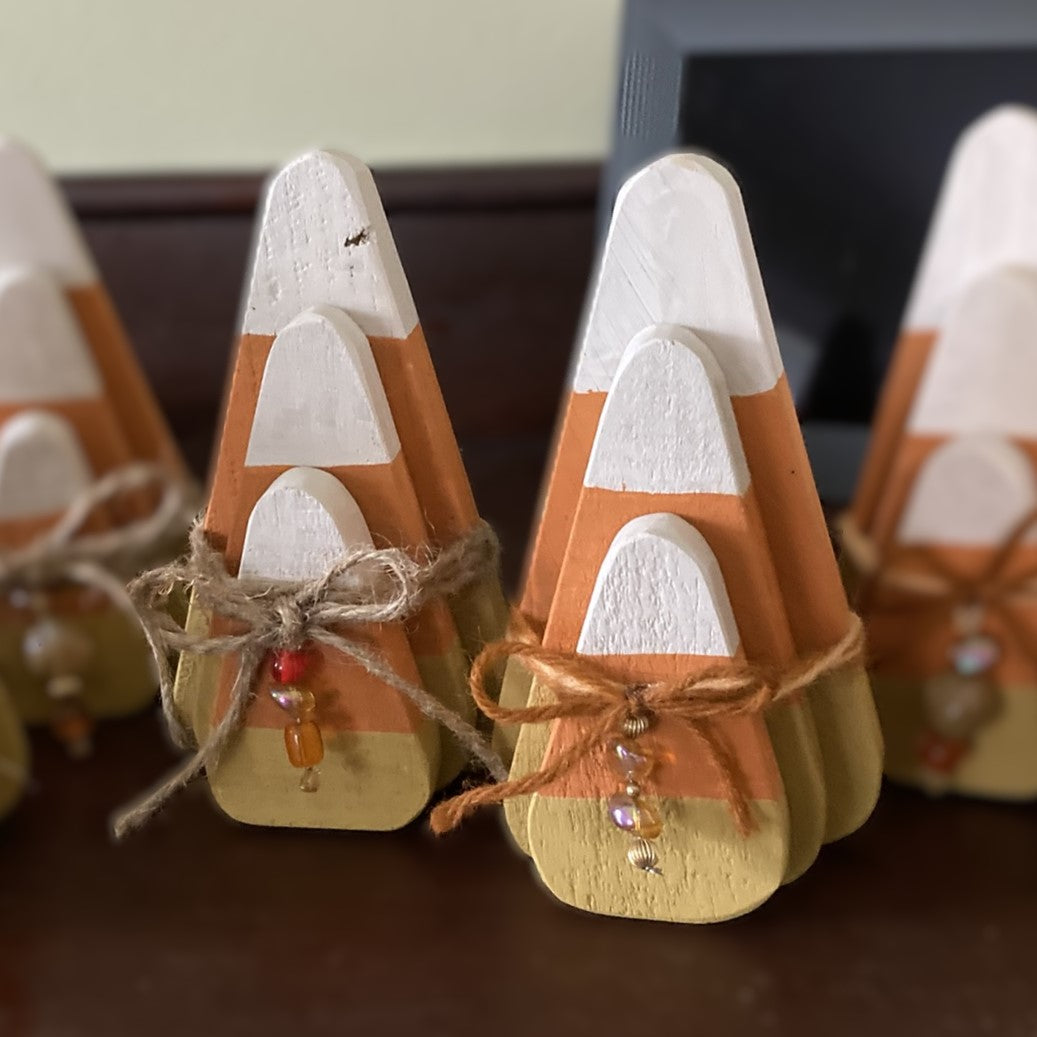 Hand Made Candy Corn Trio with Bow