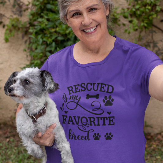 My Favorite Breed is Rescued Women's T-shirt